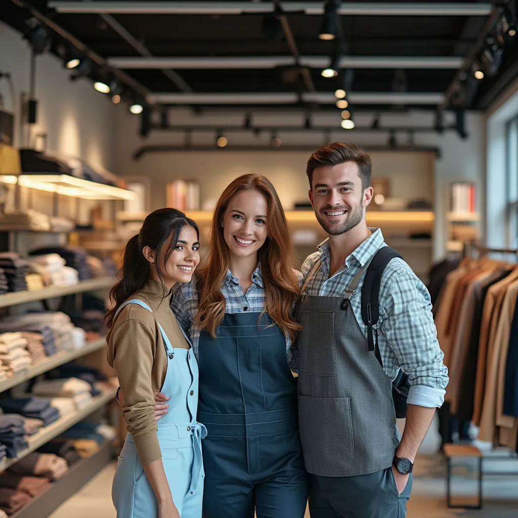 Cliente sonriendo en una tienda minorista renovada.